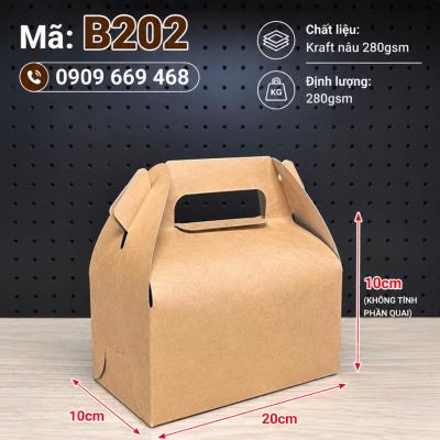 HỘP GIẤY QUAI XÁCH ĐỰNG BÁNH MÌ, GÀ RÁN